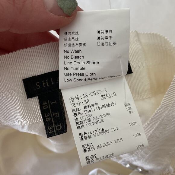 SHIATZH CHEN Lace Feather Floral Applique High Waisted Skirt Italy 40/ US 0 - Picture 14 of 14